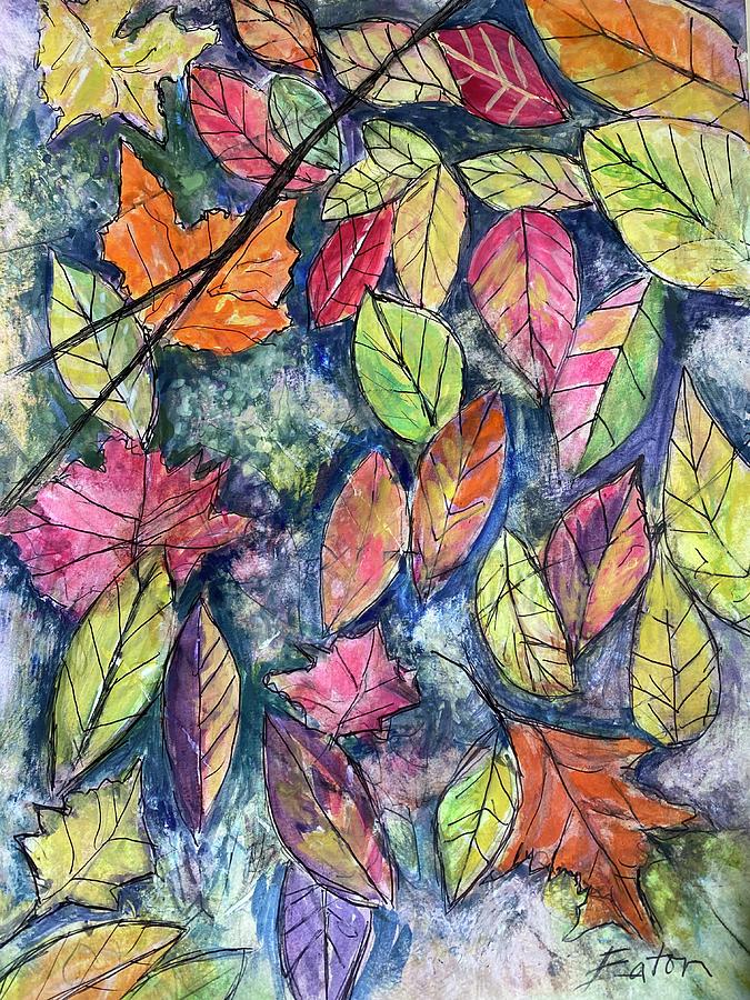 Scattered Leaves Painting by Donna Eaton