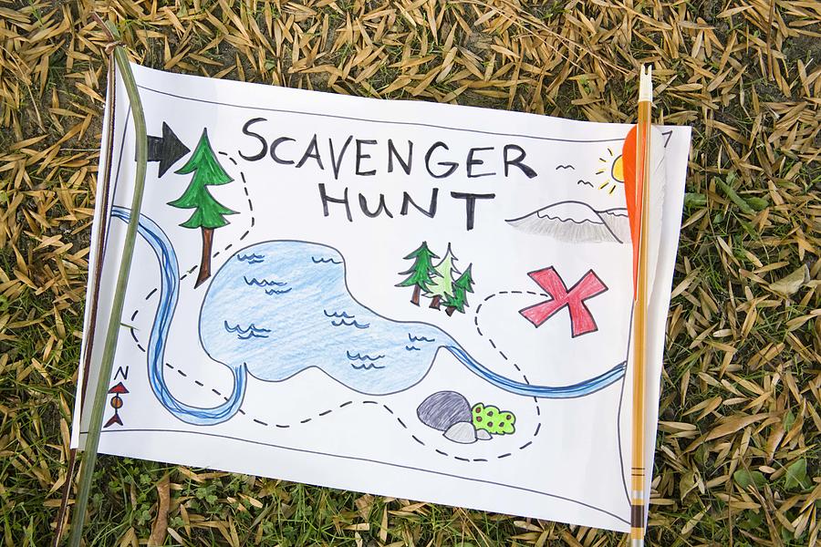 Scavenger hunt map Photograph by Jupiterimages