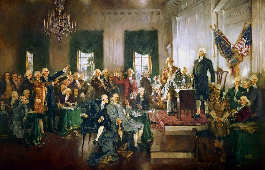 Scene at the Signing of the Constitution of the United States - Howard Chandler Christy Painting by War Is Hell Store