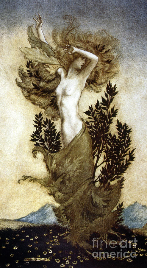 Scene Comus, is a masque in honor of chastity Painting by Arthur Rackham