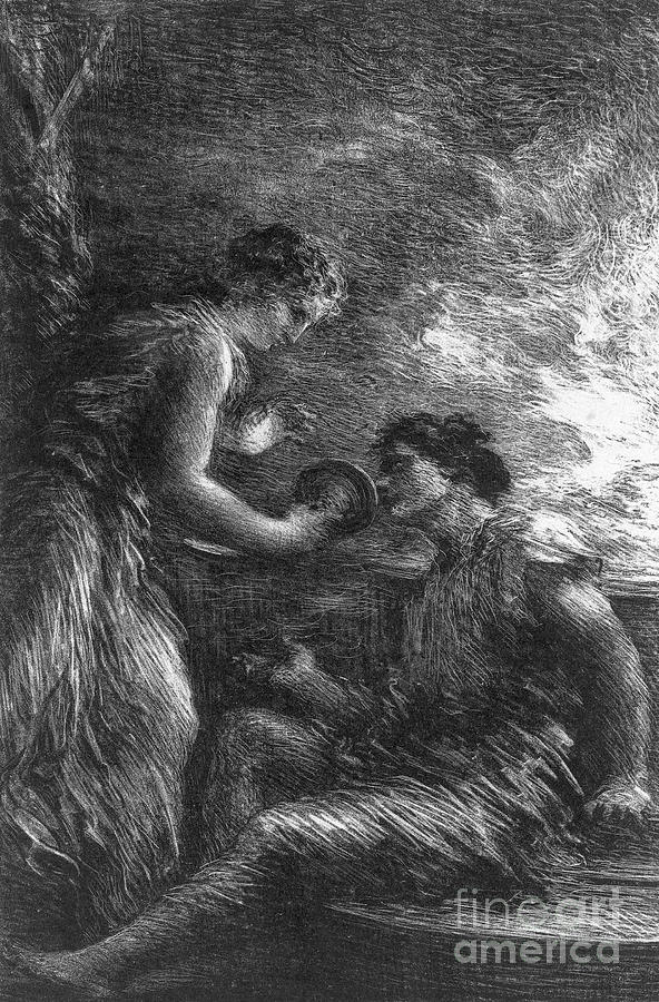 Scene from The Valkyrie Drawing by Henri Fantin Latour