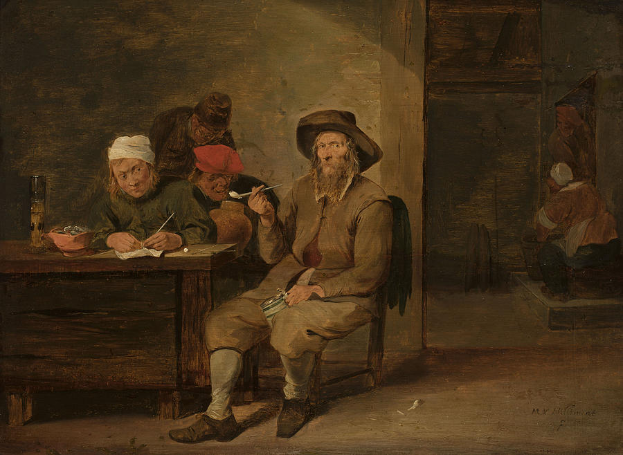 Scene in a Tavern Painting by Mattheus van Helmont