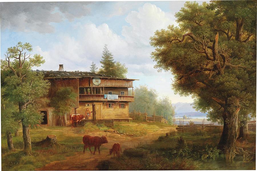 Franz Painting - Scene of Upper Austria near the Town of Steyr by Franz Xaver Wieninger
