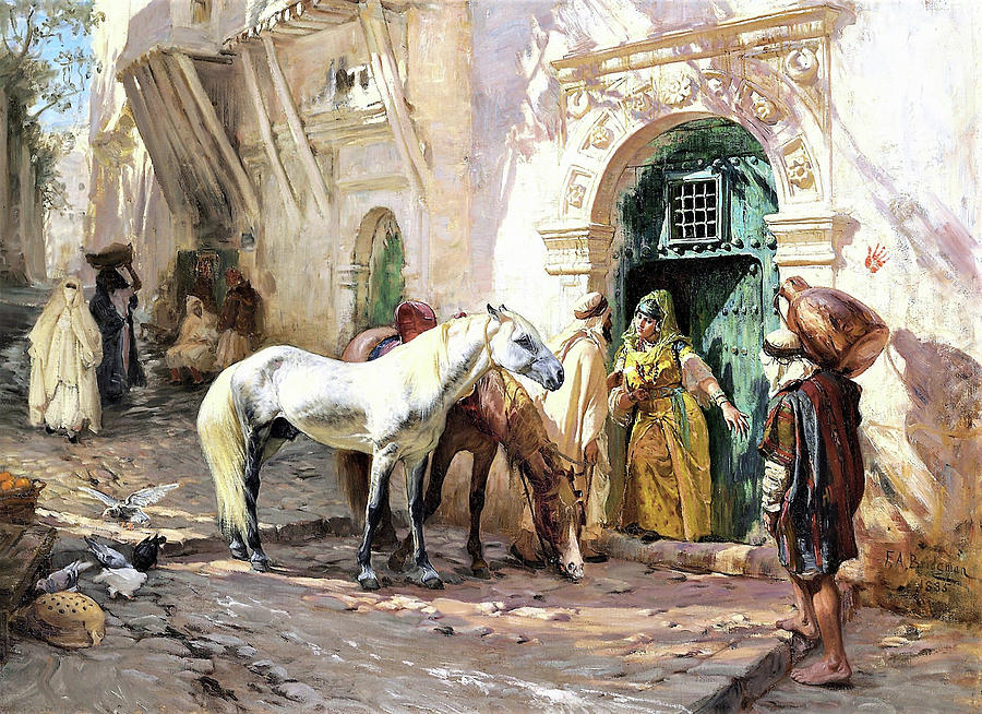 Frederick Arthur Bridgman Painting - Scene taken in Morocco - Digital Remastered Edition by Frederick Arthur Bridgman