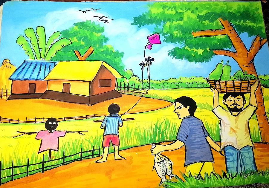 ART INDIA - Easy village drawing https://youtu.be/wnmb29lCpnE | Facebook