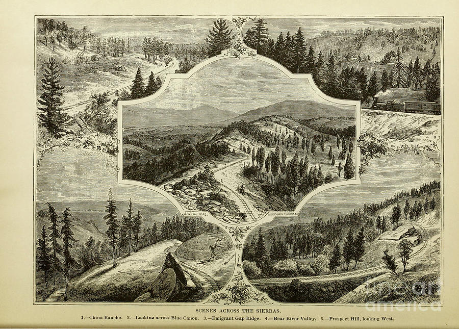 Scenes across the Sierras Drawing by Historic Illustrations - Fine Art ...