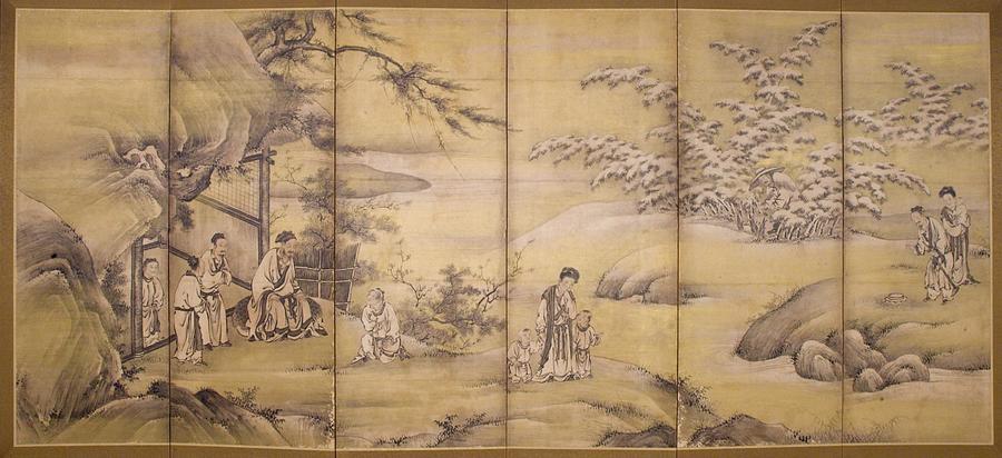 Scenes from 24 Paragons of Filial Piety Painting by Kano Motonobu ...