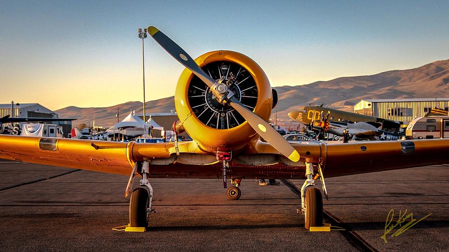 Reno Photograph - Scenes From Reno Air Races.  T6 with SkyTrain at Sunrise by John King