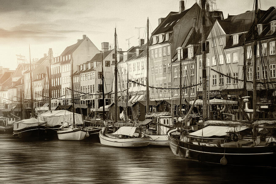 Scenes of Nyhavn Copenhagen Denmark Vintage Photograph by Carol Japp