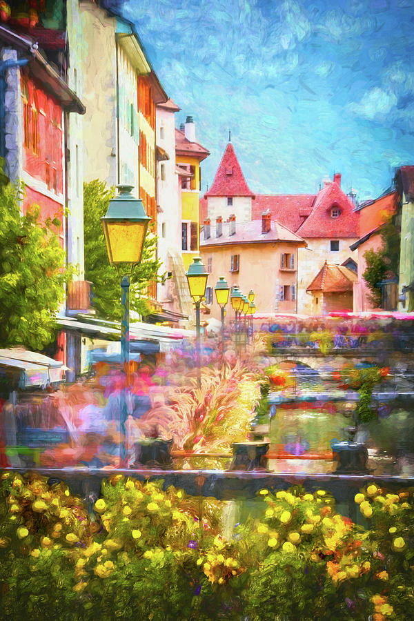 Scenes of Old Annecy France Painterly  Photograph by Carol Japp