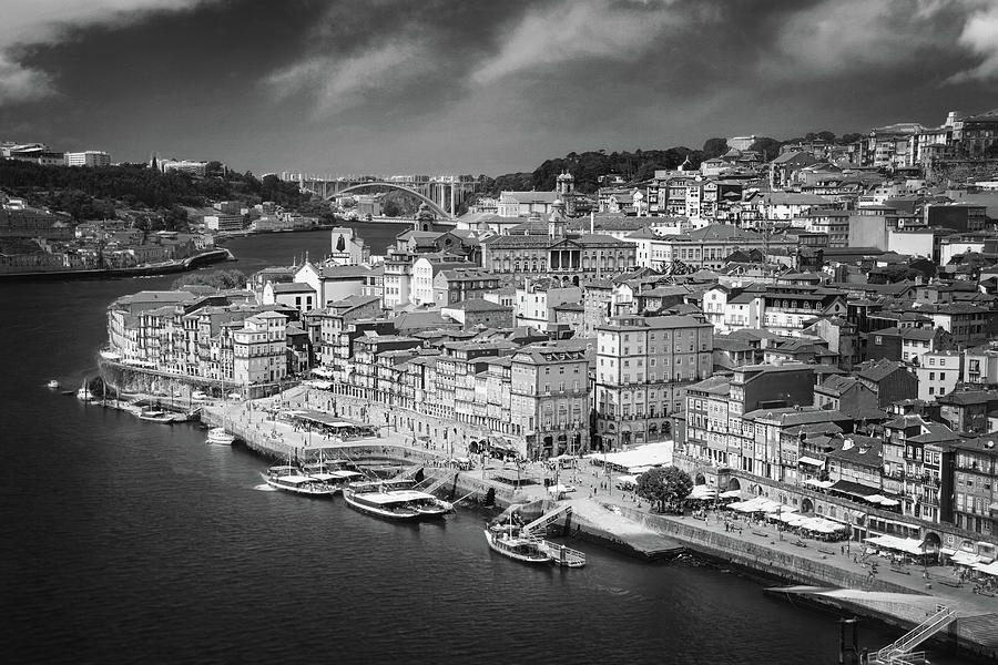 Scenes of Old Porto Portugal Black and White Photograph by Carol Japp