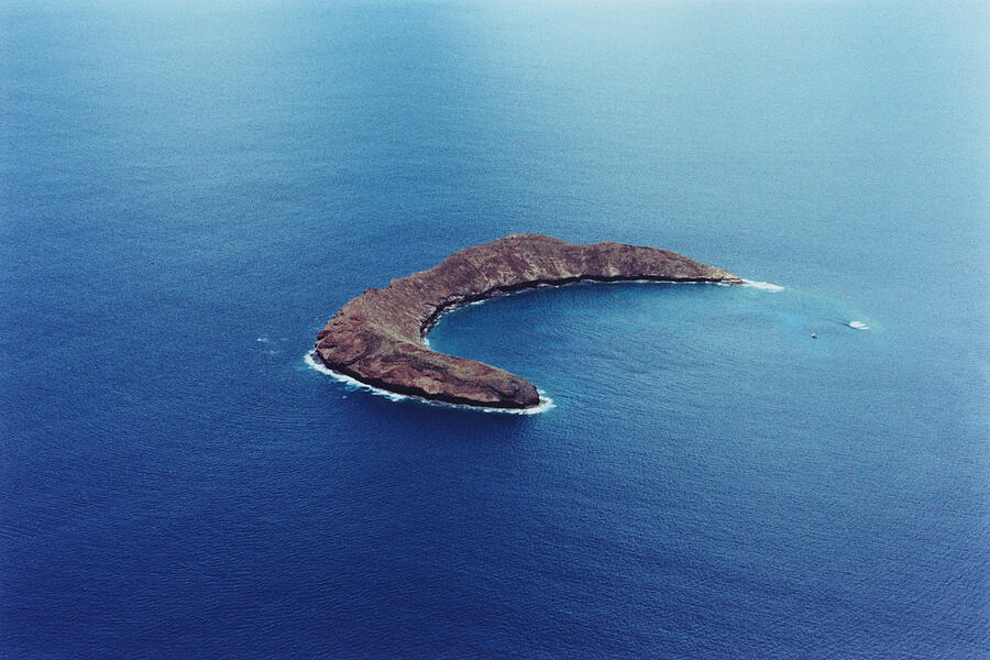 Scenic aerial of Molokini island; Maui, Hawaii Photograph by Dex Image