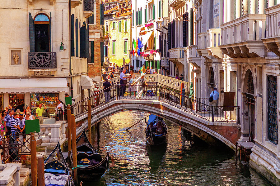 Scenic and colorful view of a water canal in Venice, Italy Photograph ...