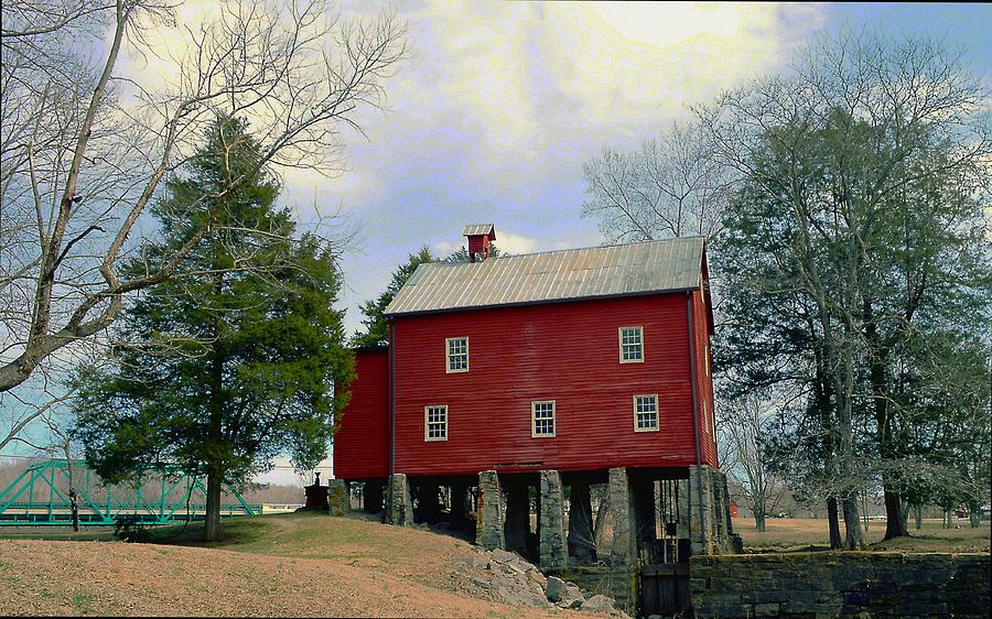 Scenic Old Red Millhouse Photograph by Stacie Siemsen