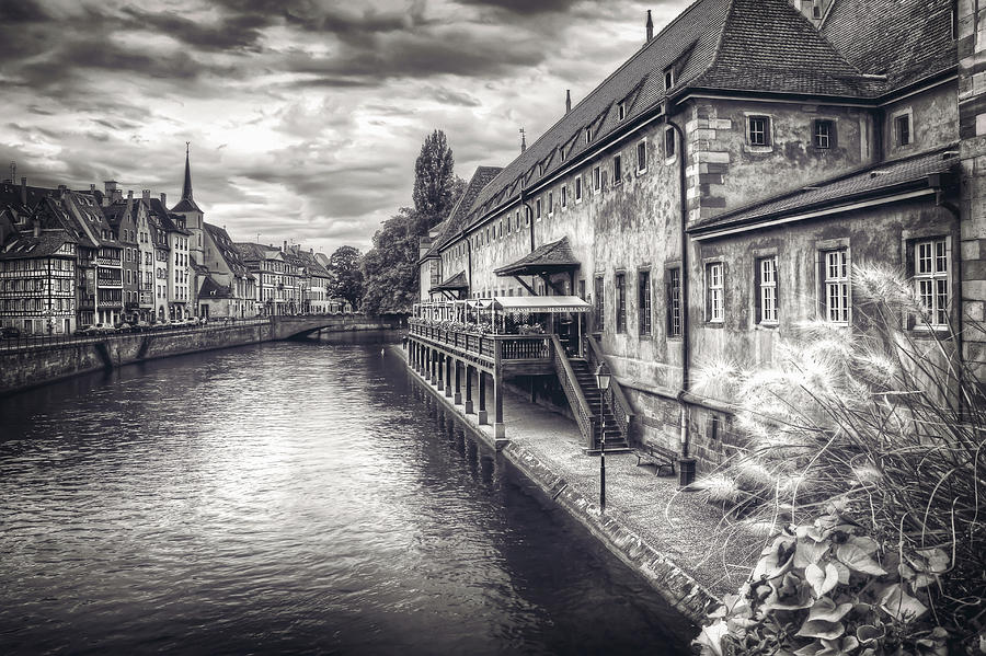 Scenic Strasbourg Black And White Photograph