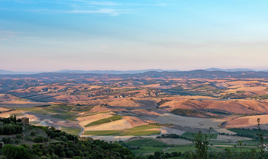 Scenic Tuscany landscape at sunset, Italy Photograph by Eleni Kouri