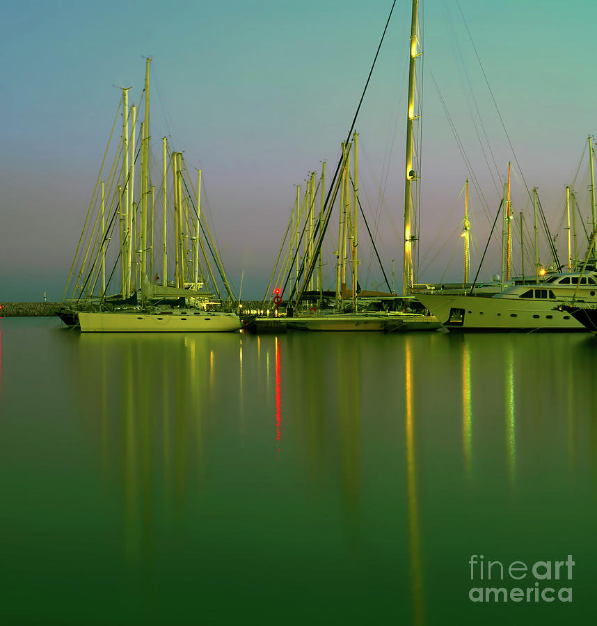 Scenic Twilight At The Port Of Vilanova I La Geltru - Spain Photograph