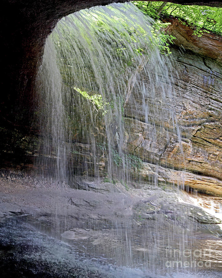 Scenic View Under Waterfall La Salle Canyon Starved Rock IL Photograph by Pete Klinger
