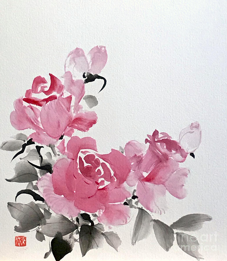 Scent of Roses Painting by Fumiyo Yoshikawa