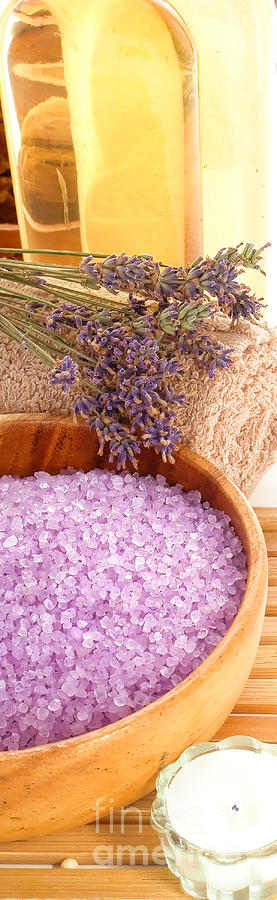 Scented Lavender Bath Salts and Aromatherapy Accessories Photograph by Olivier Le Queinec