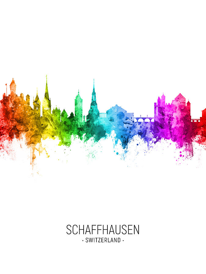 Schaffhausen Switzerland Skyline #17 Digital Art by Michael Tompsett