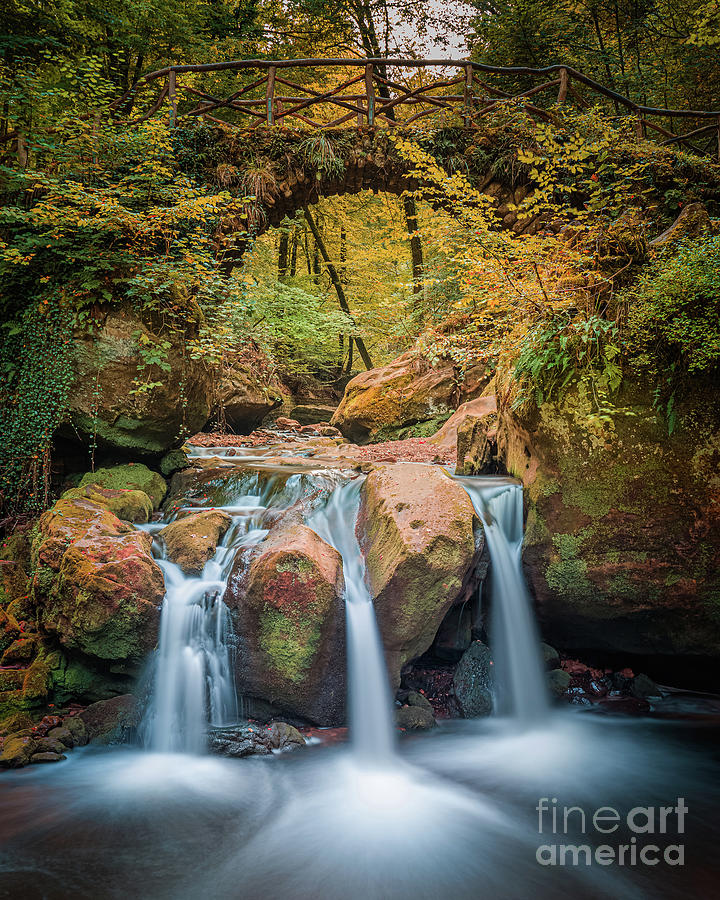 Landscape Photograph - Schiessentumpel Waterfall, Luxembourg by Henk Meijer Photography