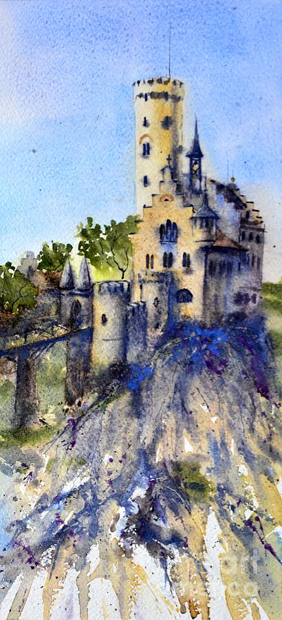 Schloss Lichtenstein Stuttgart Germany 17x36cm 2022 Painting by Nenad ...