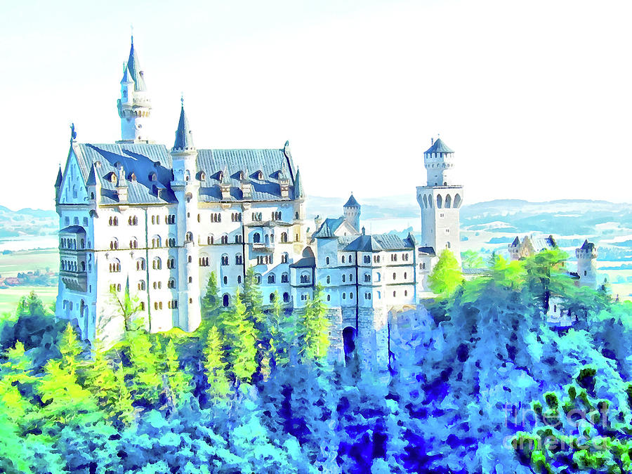 Schloss Neuschwanstein Digital Art by Joseph Hendrix