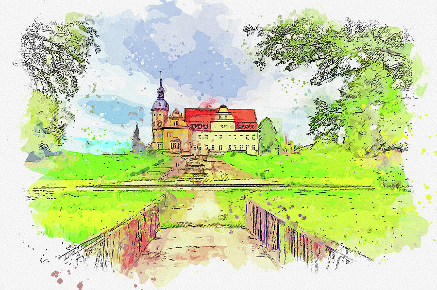 Schloss Thallwitz ca by Ahmet Asar Asar Studios  Painting by Celestial Images