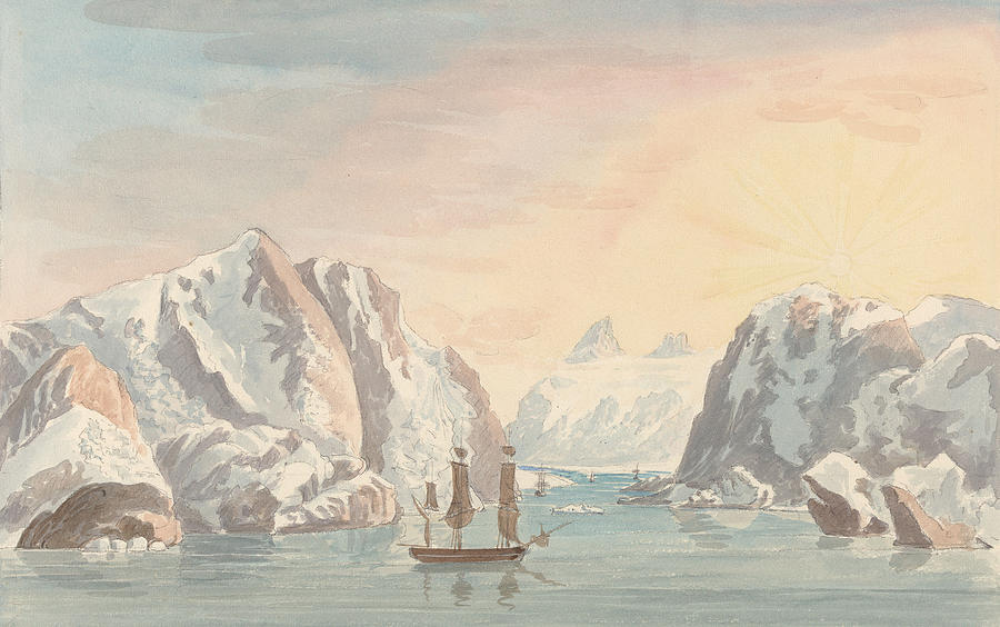 Schmecrenburgh on South Harbour, Spitzbergen Drawing by Charles Hamilton Smith