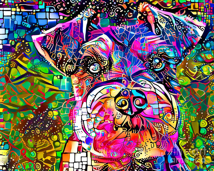 Schnauzer Dog in Whimsical Modern Art 20211219 v2 Photograph by Wingsdomain Art and Photography