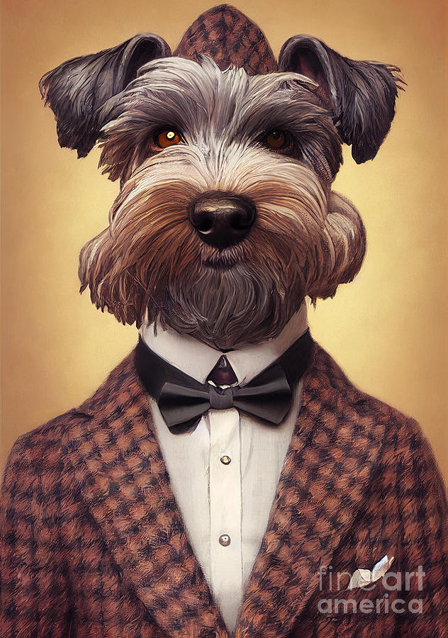 Schnauzer in a Suit Digital Art by Franklyn Gregory - Fine Art America