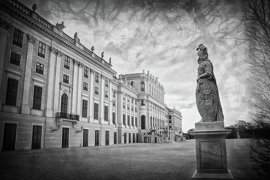 Schonbrunn Palace Vienna Black and White Photograph by Carol Japp
