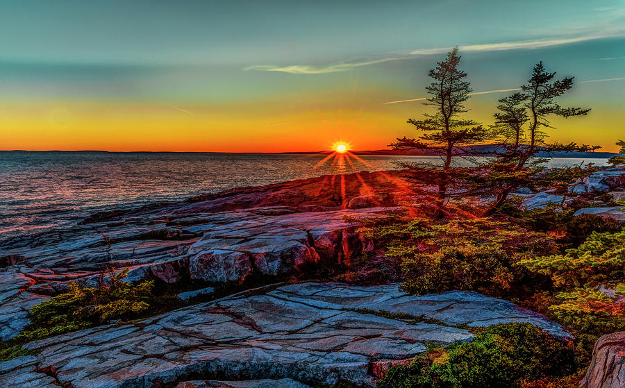 Schoodic Peninsula at Sunset Photograph by Larry Saunders | Fine Art ...