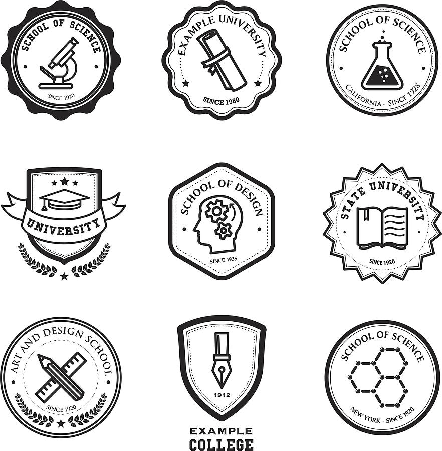 School and education badges Drawing by Mustafahacalaki