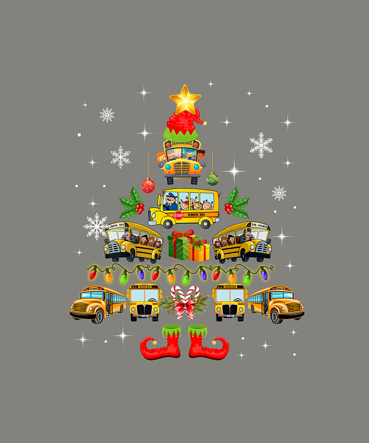 School Bus Driver Christmas Tree Funny Xmas Gift Digital Art by Felix -  Fine Art America