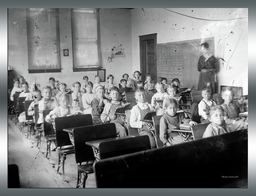 School Classroom Vintage Glass Plate Negative 01 Photograph by Thomas ...