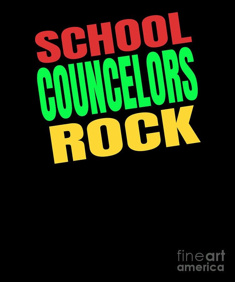 School Counselors Rock Cute Guidance Counselor Gift design Digital Art ...