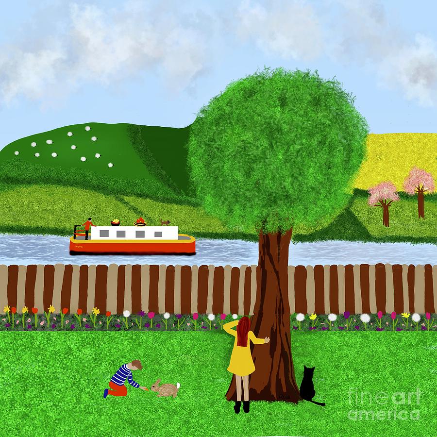 School holidays landscape  Digital Art by Elaine Hayward