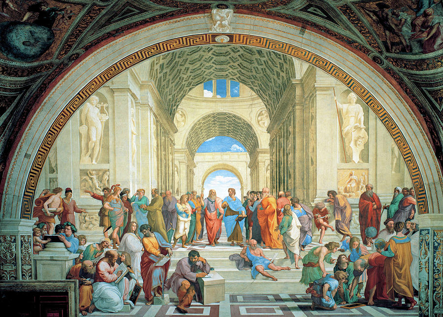 Raphael Painting - School of Athens, from the Stanza della Segnatura, 1511 by Raphael