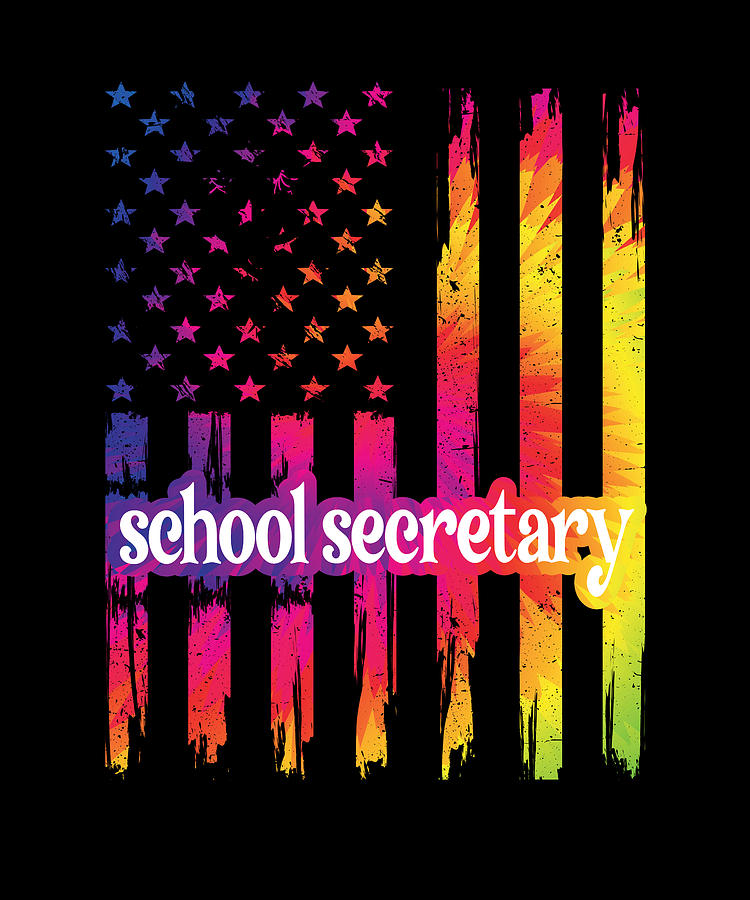 School Secretary US Flag School Office Squad Digital Art by Madeby JSRG Art