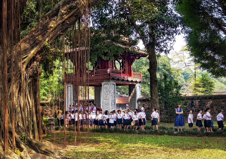 School Students at Temple of Literature Hanoi Photograph by Carolyn Derstine