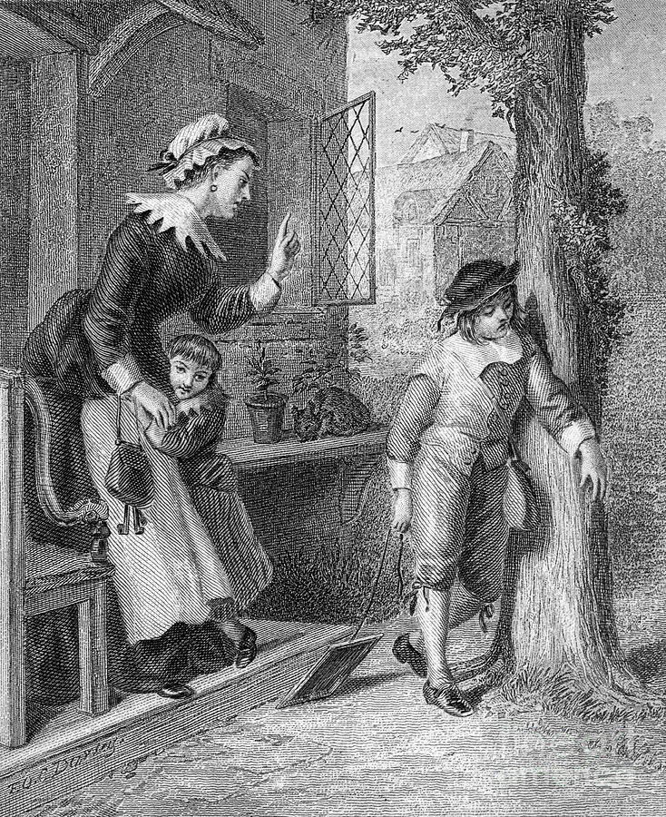 Schoolboy being scolded 1880 d1 Drawing by Historic illustrations ...