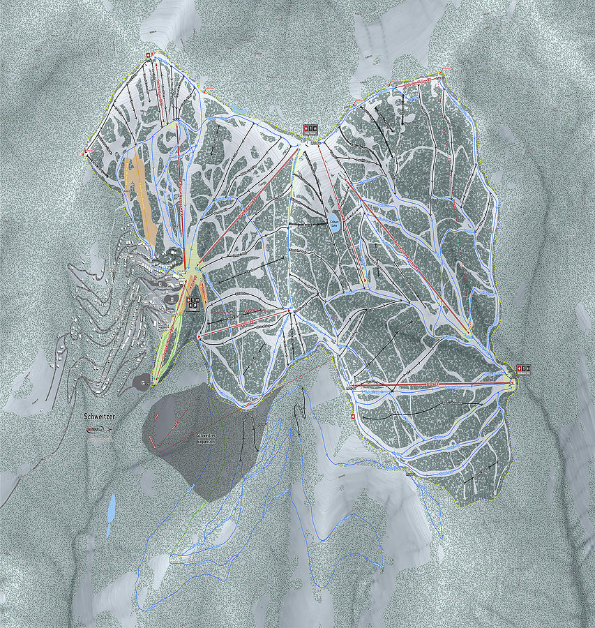 Schweitzer Ski Resort Map Digital Art By Powder Addicts Pixels 8747