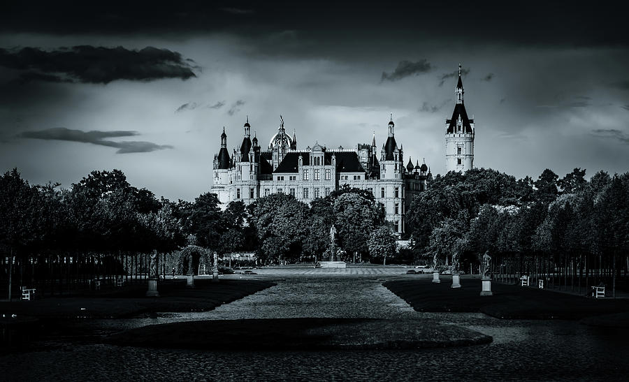 Schwerin Castle in Black and White Photograph by Andrew Matwijec