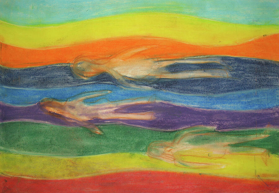 Schwimmerinnen Pastel by Anke Platow Schwimmerinnen Pastel by Anke Platow