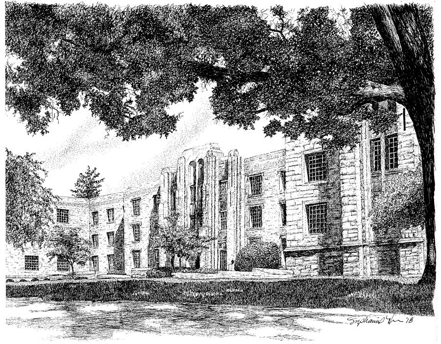 Schwitzer Hall, Butler University, Indianapolis, Indiana Drawing by Stephanie Huber