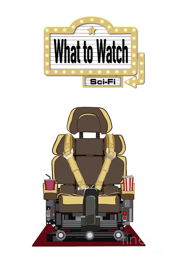 Sci-Fi Movie Chair with Cinema Sign - Home Theater Decor Digital Art by Patricia Awapara