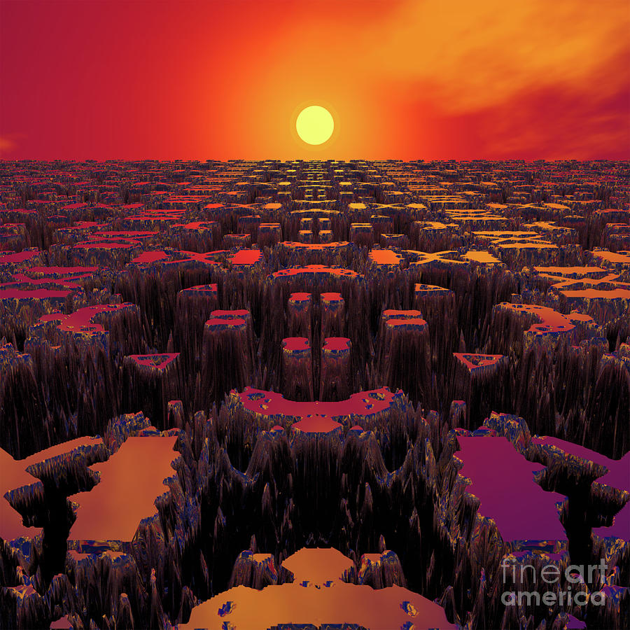Sci Fi Sunset Digital Art by Phil Perkins