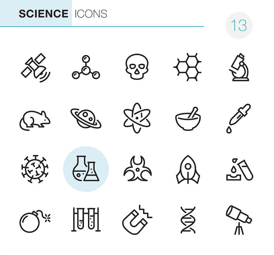 Science and Education - Pixel Perfect icons Drawing by Lushik
